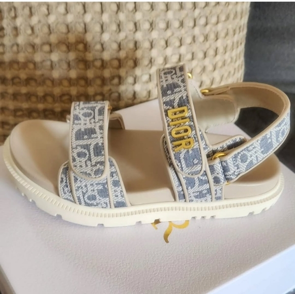Dior Womens  Sandals - Gray and Cream - Picture 1 of 1